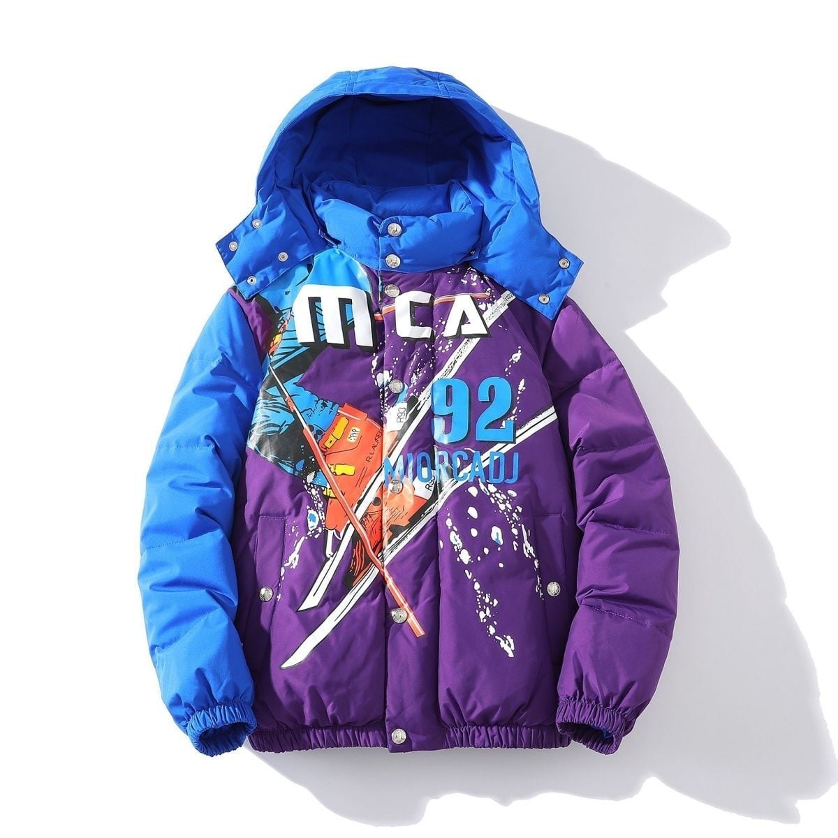 おすすめ 冬服 防寒 暖かい  撥水加工 3色展開 男女兼用 フード付きダウンジャケットE-12896