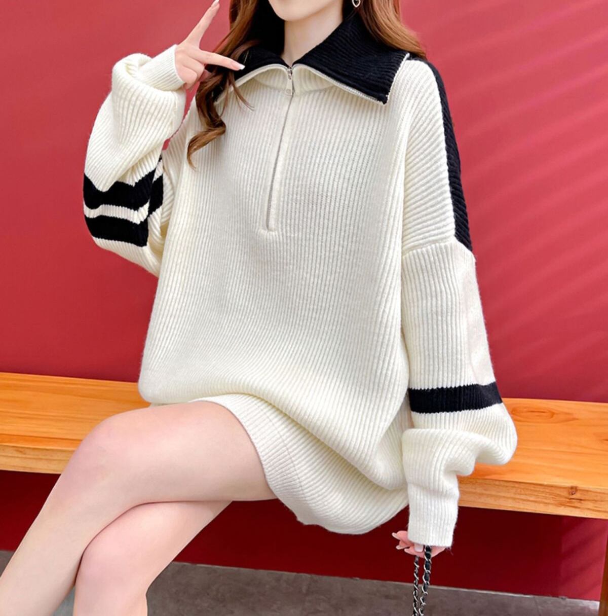 絶対流行 気質アップ 柔らかくて優しい印象 5色選択 ニットトップスE-9698