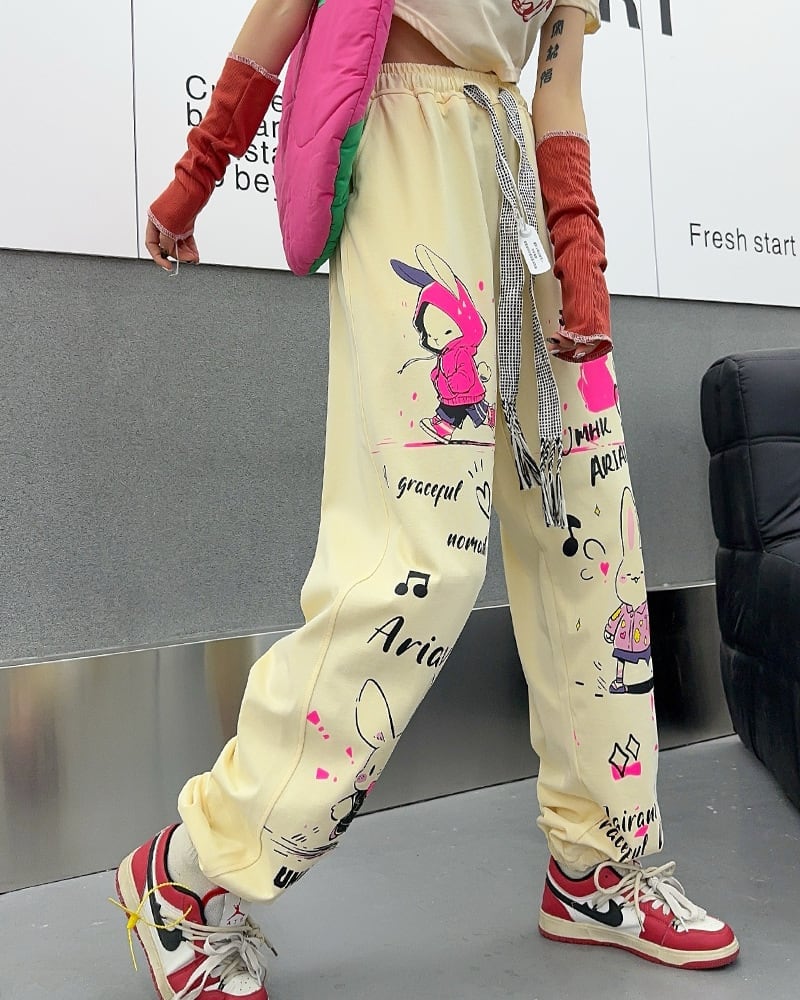 着回し力抜群 グラデーション 個性派 ハイウエスト パンツ＜ins-8093＞