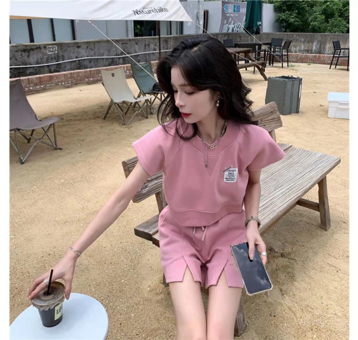 流行新作 美人度アップ 目を奪われる カジュアル 半袖Ｔシャツⅹパンツセット全2色E-9104