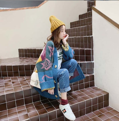 好感度UP   ゆったりとした怠惰なセーターコートE-5174