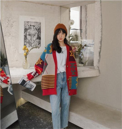 【半額！期間限定！！】好感度UP   ゆったりとした怠惰なセーターコートE-5174