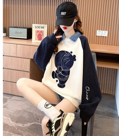 着回し力抜群 レイヤード風 売り切れ必至 切り替え 3色選択 パーカーE-9428