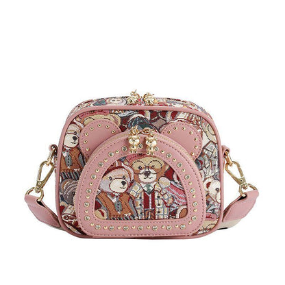 新商品 存在感のある 人気上昇中 キュート ファッション 3色選択可 ベアパターンショルダーバッグE-9860