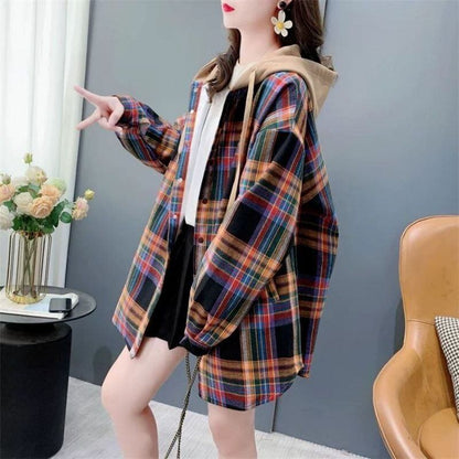 売り切れ必至 カジュアル スタイルアップ効果抜群 チェック柄 2色選択 シャツ E-9711