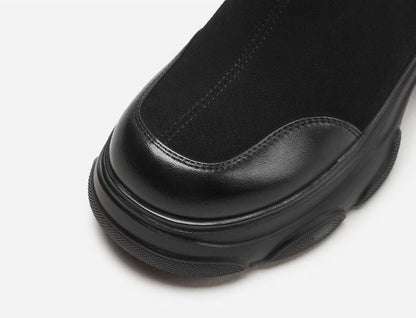 太ヒール スクエアトゥ 美感いっぱい ベルベット ローファー 革靴 2色選択可 シューズE-10386