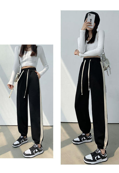 人気上昇中 どんな体型にも適合 定番シンプル 切り替え ジョガーパンツ E-9458