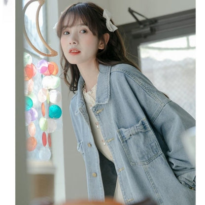 今季マストバイ ファッション ルーズ デニムジャケット<ins-6545>