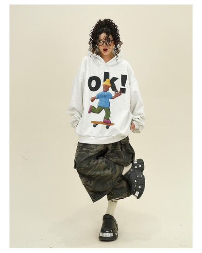 【裏起毛】都市ファッショ デザイン オシャレ ファッション感満々 カジュアル プリント2色選択 パーカーE-10612