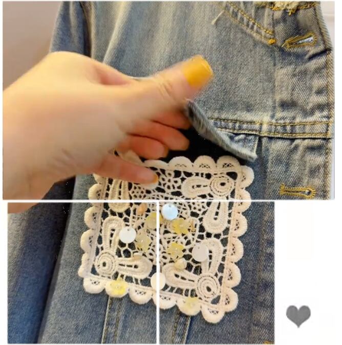 【人気商品再入荷】好感度UP 着心地良い 絶対欲しい レイヤード風 デニム 切り替え ジャケットゆったりコートE-11061