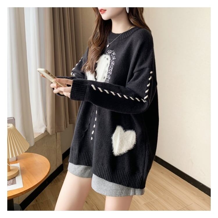 超人気  厚手 ゆったりニットセーターE-6057