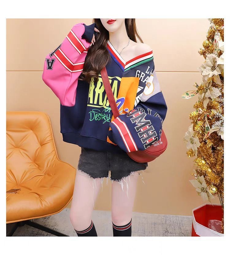 個性的なデザイン トレンドアイテム 2色選択 スウェット E-12296