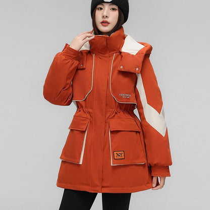 ファッション 4色選択 スタイルアップ フード付きジッパーコート E-10012