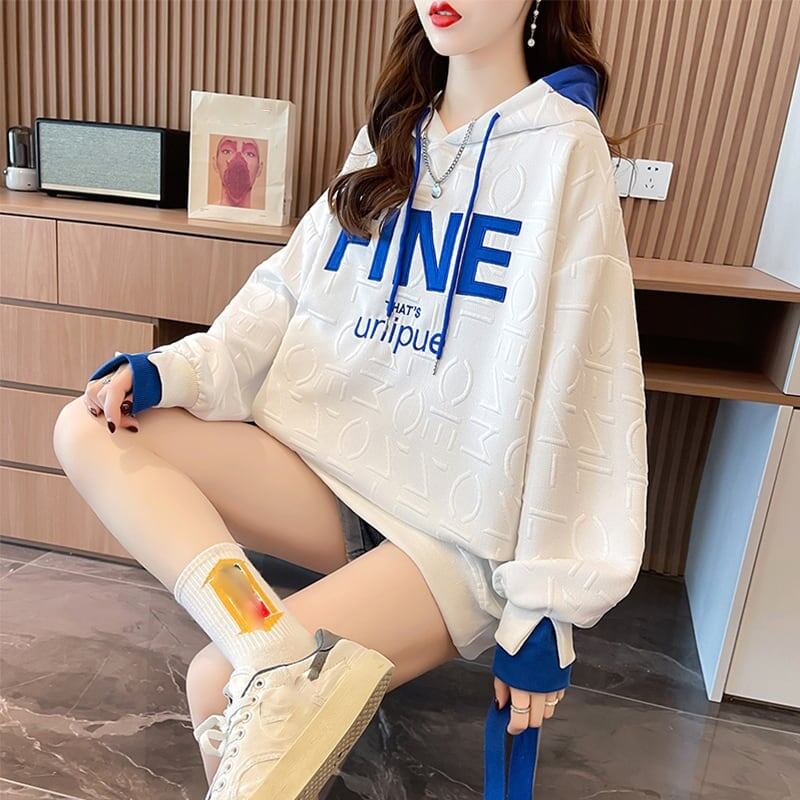 美人度アップ プリント ファッション スウェット パーカーE-3725