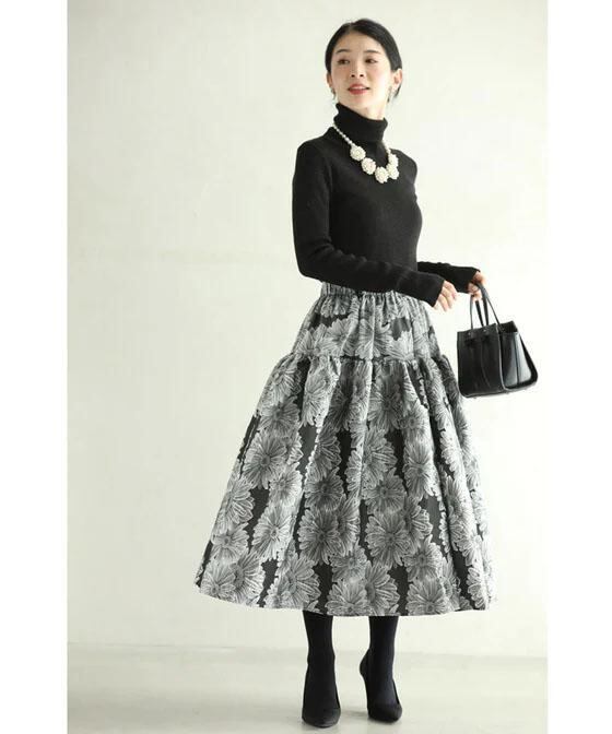 上質 デートにぴったり ハイウエスト 女性力を高める スカート ボトムスE-12220
