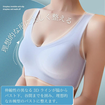 ナイトブラ ノンワイヤーブラジャー ブラ 夏 吸水速乾 メッシュ 涼しい  極薄 通気性<infashion-3058>