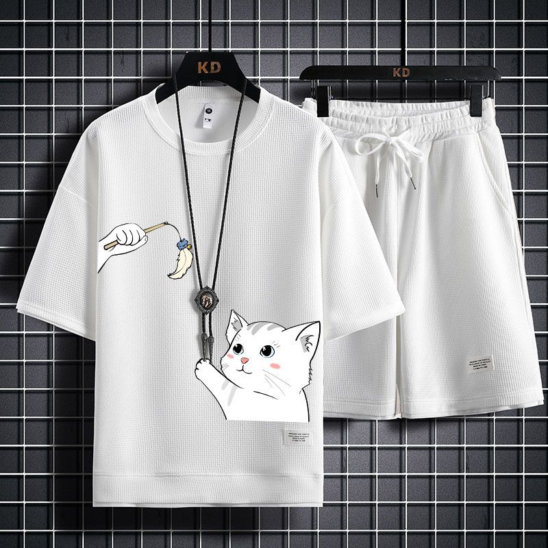 男女兼用 上質 カジュアル Tシャツ & ショーツ セットアップ U-80040