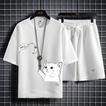 男女兼用 上質 カジュアル Tシャツ & ショーツ セットアップ U-80040