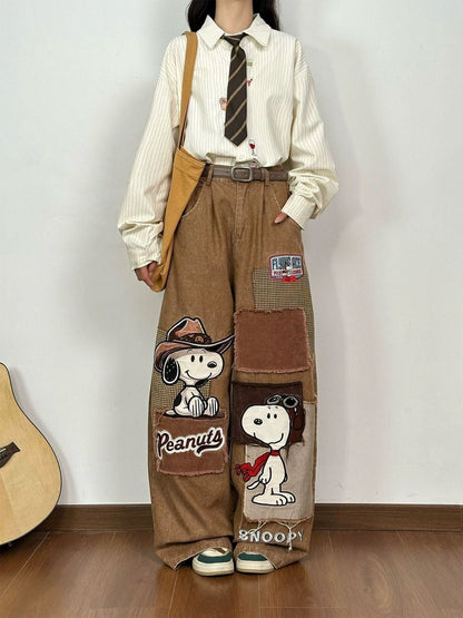 絶対流行 売り切れ必至 プラスベルベット  デニム ワイドパンツE-12353