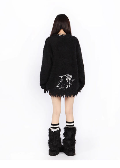 今季も大流行大人可愛い カジュアル スタイルアップ 2色選択ニットトップスE-10621