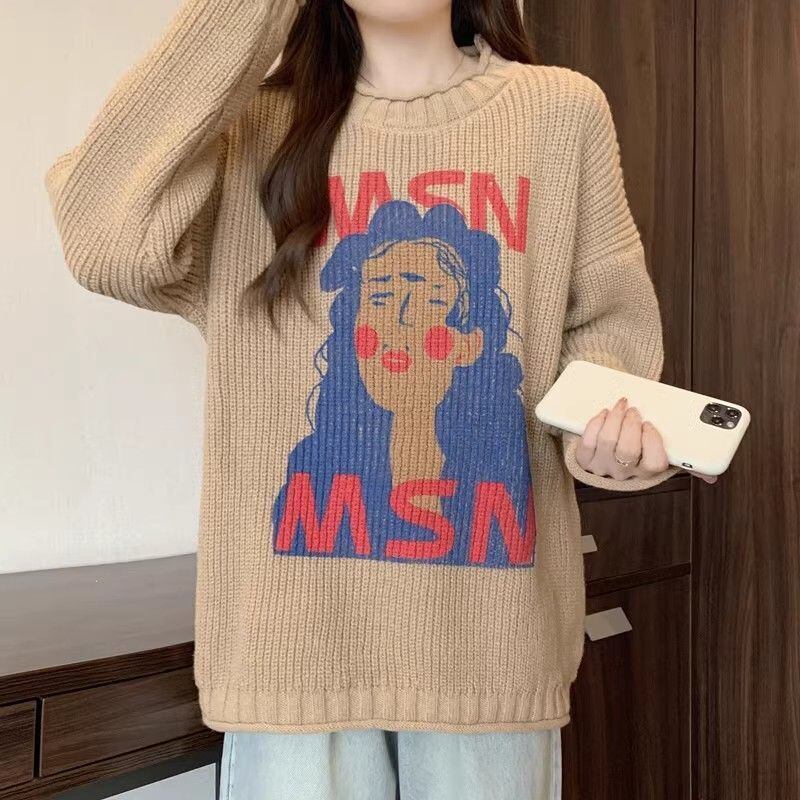 大活躍 高見えデザイン スタイルアップ効果抜群 4色選択 ニットトップスE-9827