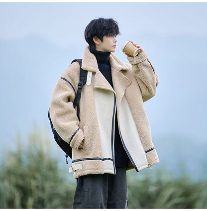 冬新作 ムートン風 暖かい 3色展開 ジャケットE-12583