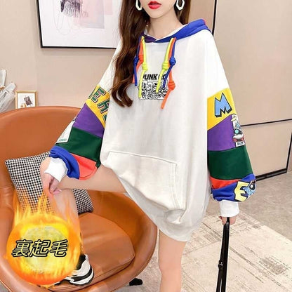 【半額！期間限定！！】(裏起毛あり)ファッション キュート 個性派 長袖 スウェット パーカー トップスE-2160