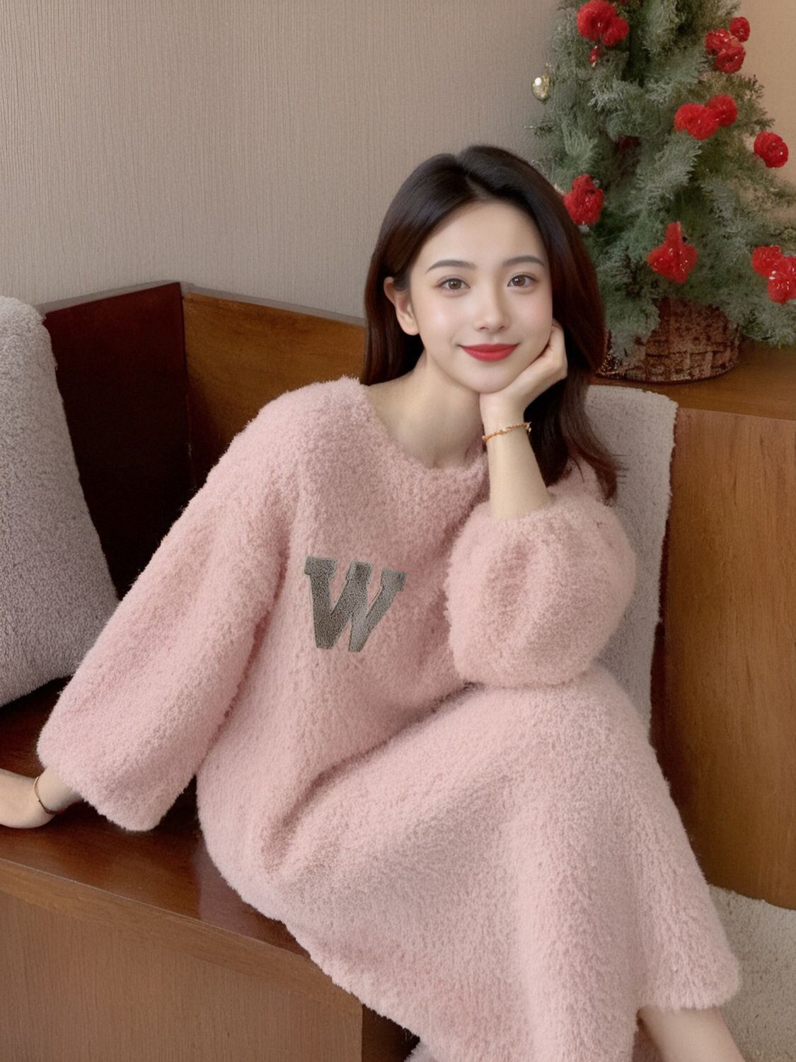 好感度UP 気質アップ 柔らかくて優しい印象 4色選択 ニットスカートE-10026