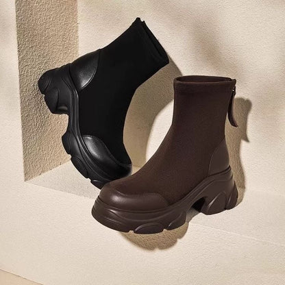 太ヒール スクエアトゥ 美感いっぱい ベルベット ローファー 革靴 2色選択可 シューズE-10386