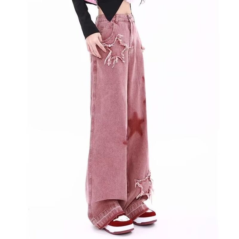 目を奪われる ファッション感満々 スタイルアップ デニム ワイドパンツE-10603