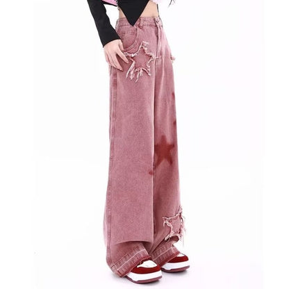 目を奪われる ファッション感満々 スタイルアップ デニム ワイドパンツE-10603