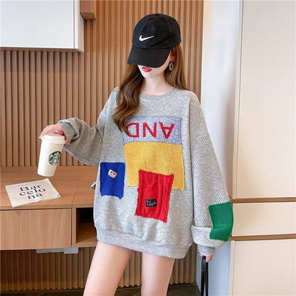 存在感たっぷり  切り替えカラーマッチング 三色スウェットE-4055