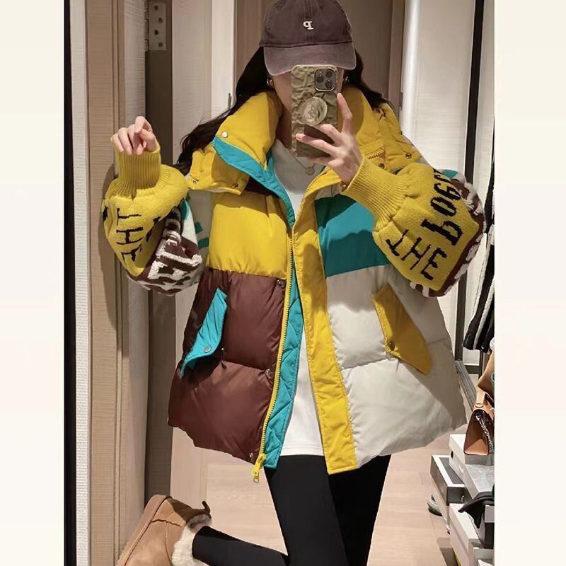 気質アップ 切り替え ファッション感満々 2色選択 ダウンジャケットE-10588