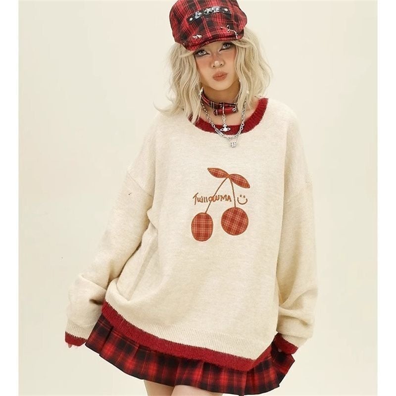 【裏起毛】存在感抜群 切り替え トレンドアイテムEweet系可愛い 2色選択 ニットトップスE-10702