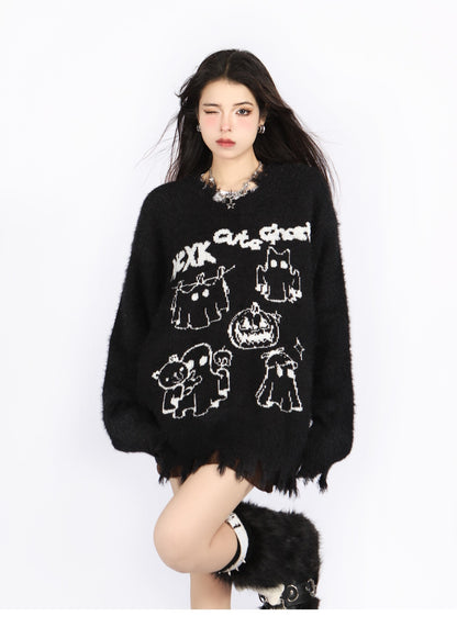 今季も大流行大人可愛い カジュアル スタイルアップ 2色選択ニットトップスE-10621