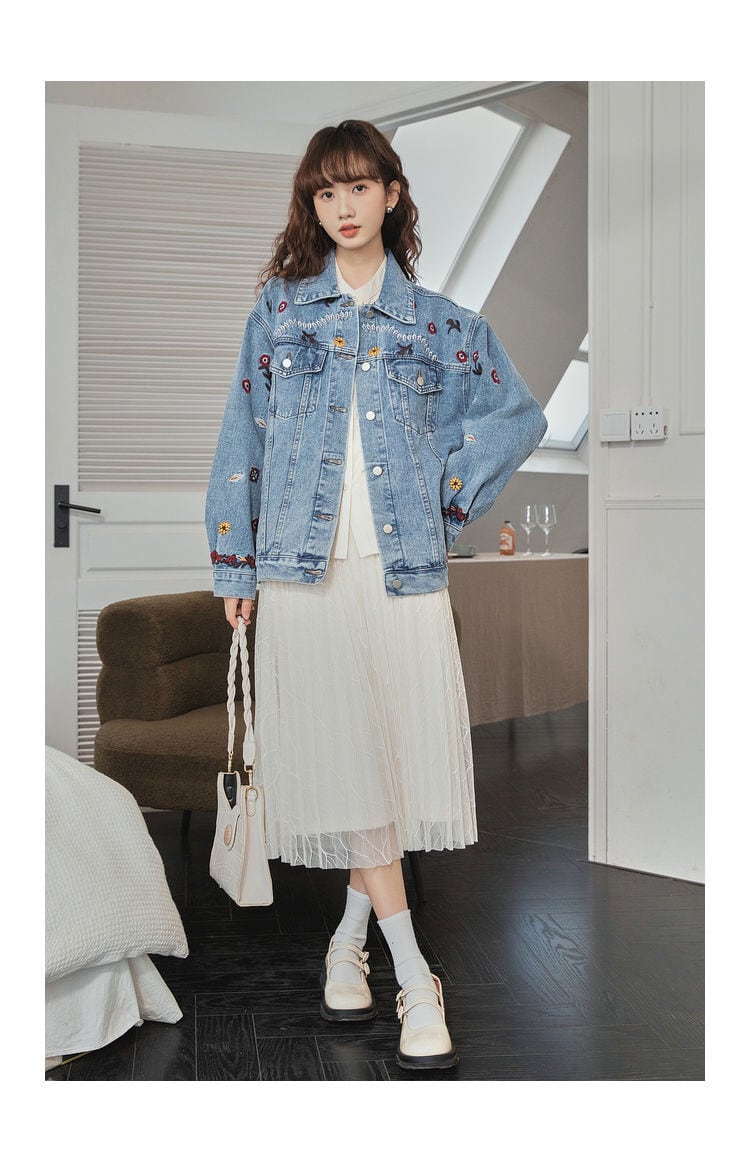 超人気 ファッション スウィート 個性派 デニムジャケット<ins-6543>