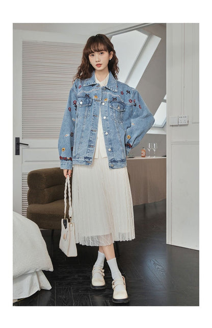 超人気 ファッション スウィート 個性派 デニムジャケット<ins-6543>