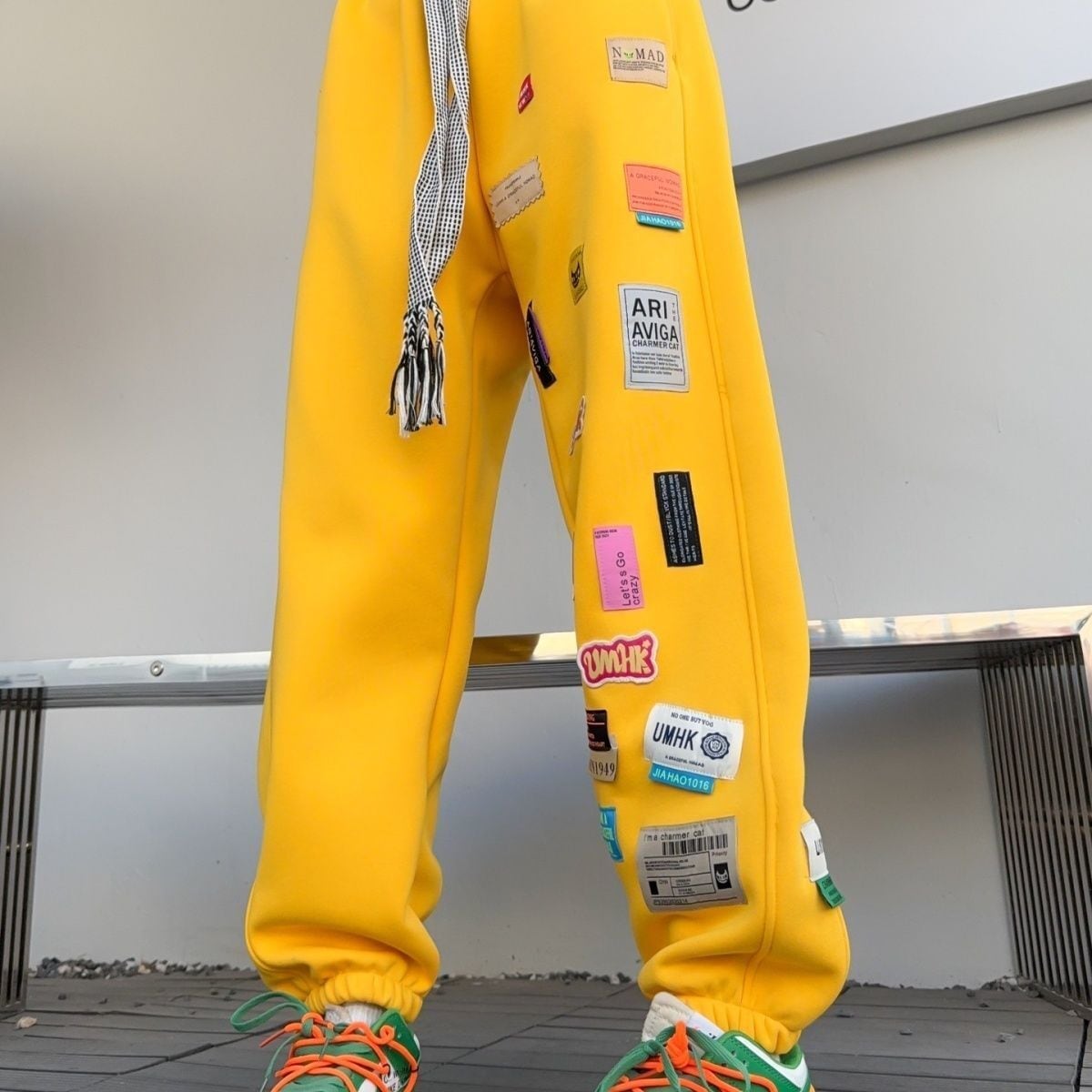 着?せロゴ裏起毛ジョガーパンツ4色あり   E-4449