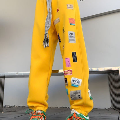 着?せロゴ裏起毛ジョガーパンツ4色あり   E-4449