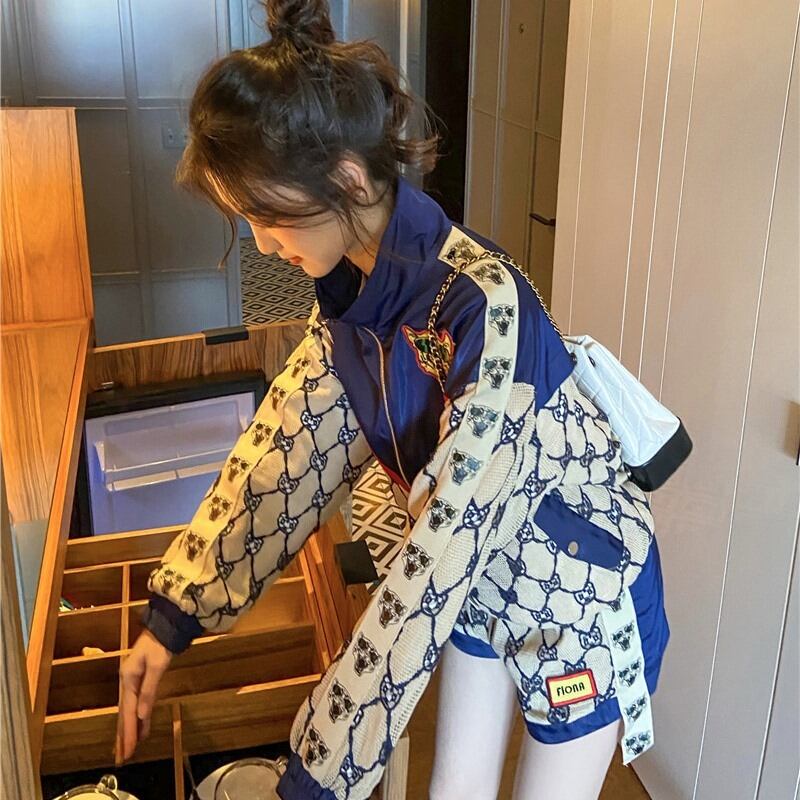 話題沸騰中 スタイルアップ 目を奪われる 切り替え ジャケット＋ショートパンツ セットアップE-9192