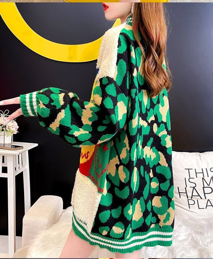 早い者勝ちスマイルマーク   ニットカーディガン五色ありE-4059