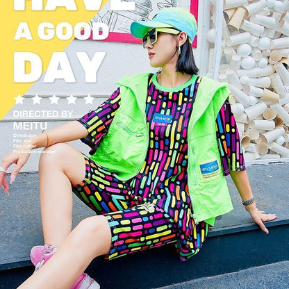 超人気 個性派 ファッション ルーズ 半袖シャツE-6757