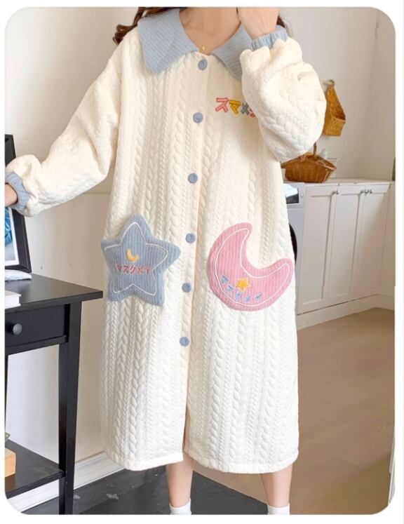 超人気 スウィート キュート 着心地良い 3 層の綿ラミネート ホームウェア パジャマE-9690