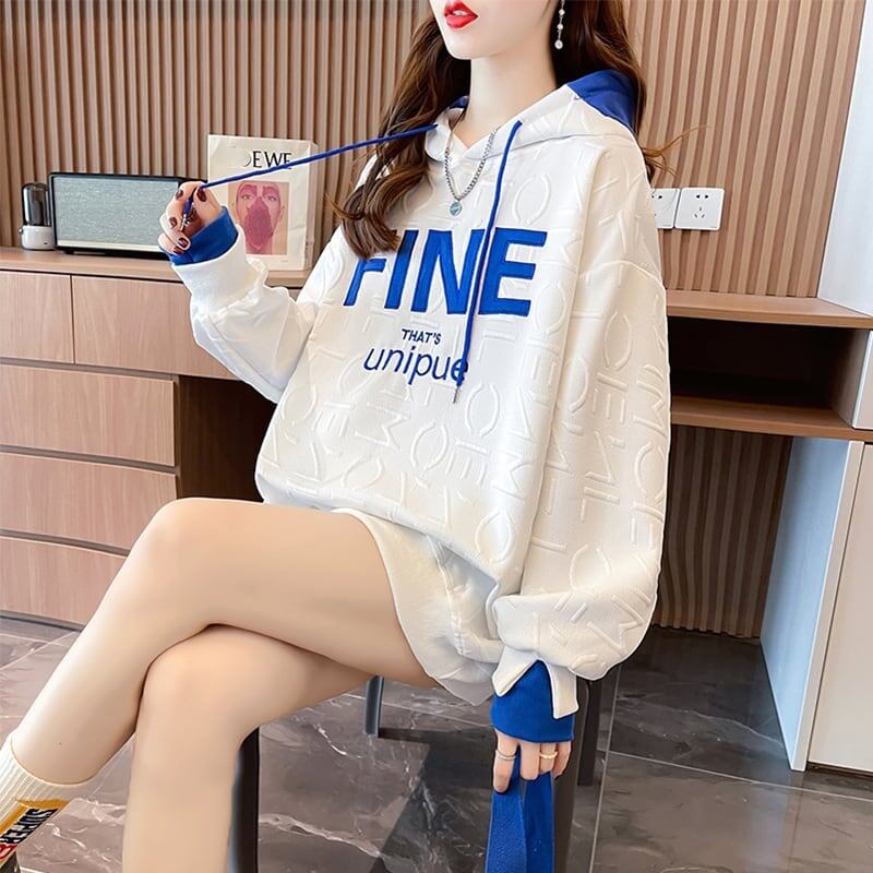 美人度アップ プリント ファッション スウェット パーカーE-3725