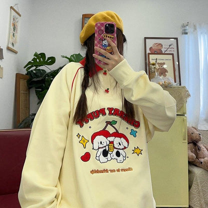 大人可愛い刺?ロゴワンちゃんスウェット全2色E  -4595