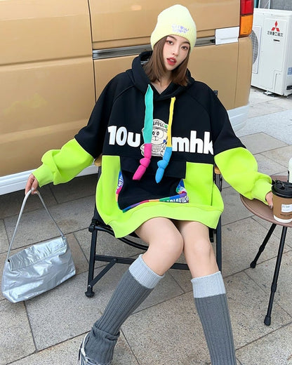 【裏起毛】 個性派 早い者勝ち ファッション ルーズパーカーE-5705