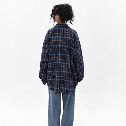 新商品 アバンギャルド 大活躍 カジュアル 刺繍 チェック柄 全2色 男女兼用 シャツ E-9167