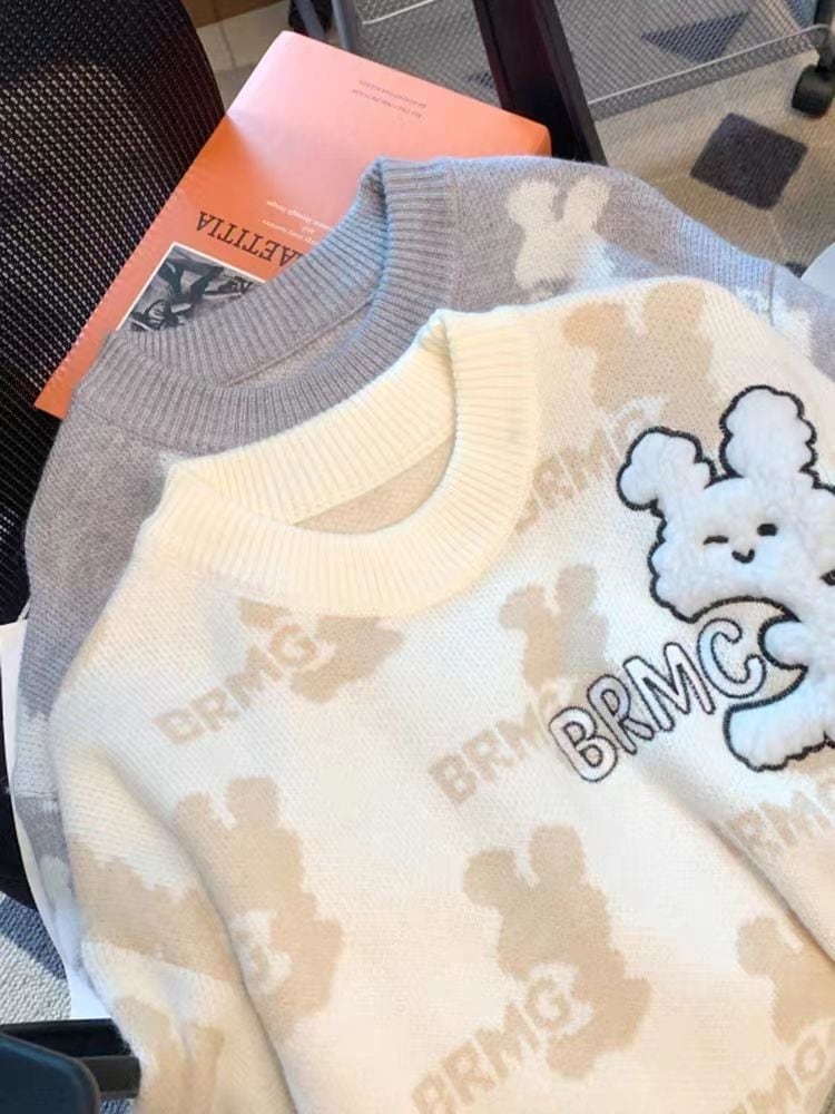 個性的なデザイン トレンドアイテム 2色選択 ニットセーター E-12187