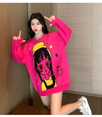 主役級の存在感！高見えデザイン  スタイルアップ ニットトップスE-9954