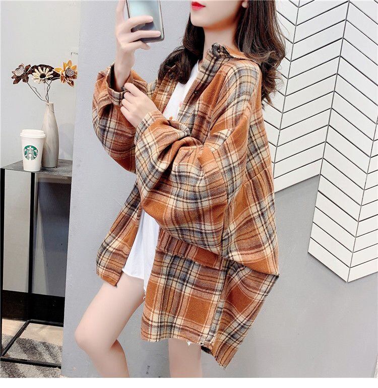 売り切れ必至 カジュアル 柔らかくて優しい印象 チェック柄 3色選択 シャツ E-9689